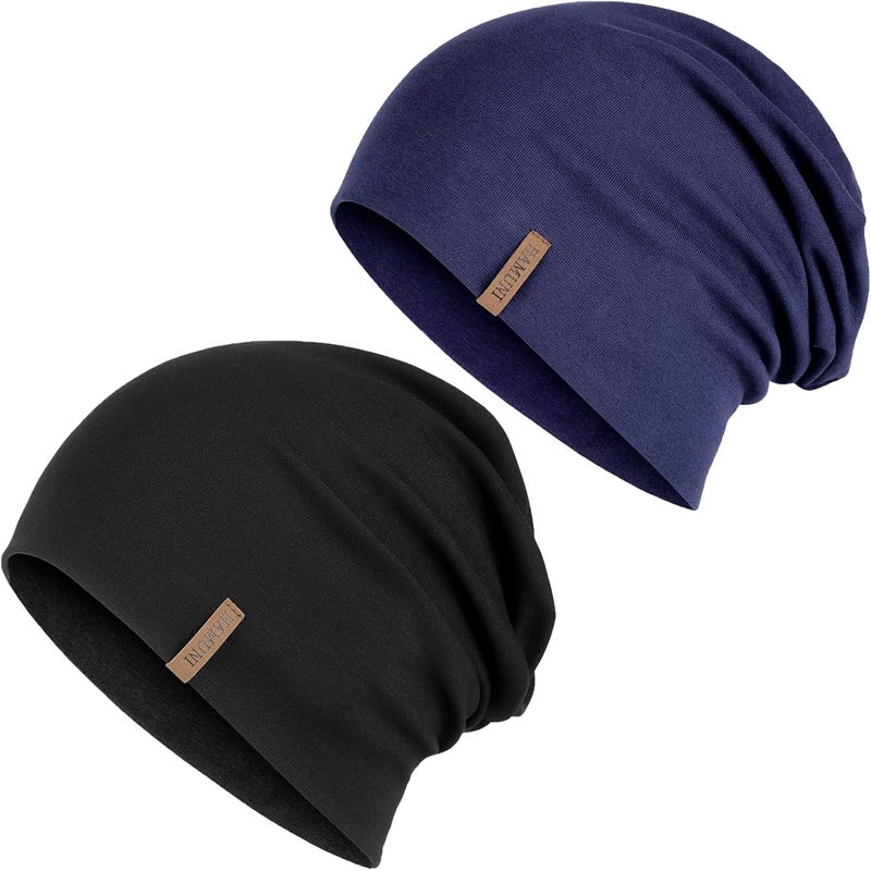 HAMUNI Slouchy Beanie for Women Cotton Beanies Hats Men Lightweight Soft Chemo Headwear Warm Skull Cap for All Seasons - Image 1